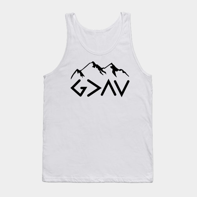 God is Greater Than The Highs and Lows Christian Design Tank Top by ChristianLifeApparel